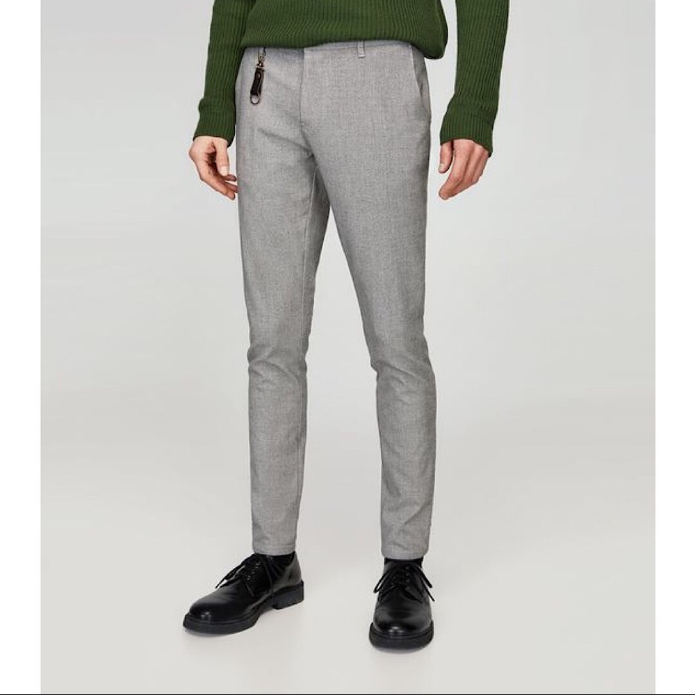 Zara Men’s Slim Fit Trousers - Grey